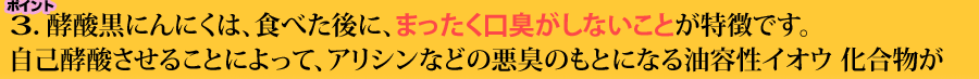 酵酸黒にんにく 食べた後 まったく口臭がしない 特徴