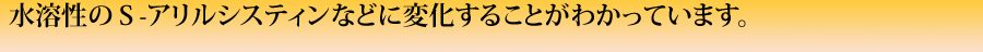 Ｓ-アリルシスティンなどに変化