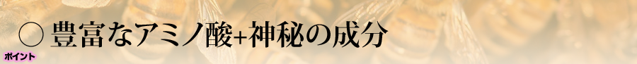 豊富なアミノ酸 神秘の成分