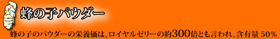 蜂の子パウダー 栄養価 ロイヤルゼリー 約300倍